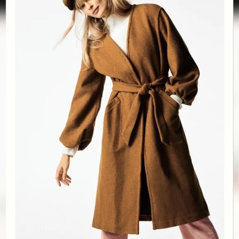 Hutch Brown Belted Coat